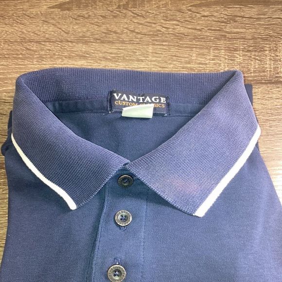 Vintage Mens Large Vantage Navy Golf Polo w/ Golf Incline @ Lake Tahoe Logo - Picture 10 of 10